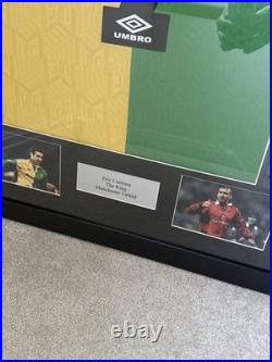 Eric Cantona Manchester United Framed Shirt With Signature NO COA Eric Cantona Manchester United Framed Shirt With Signature NO COA