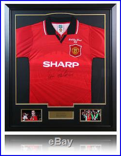 Eric Cantona Signed 1996 FA Cup Final Shirt Display Manchester United