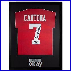 Eric Cantona Signed Manchester United Shirt Framed Rare 1996 Final with COA