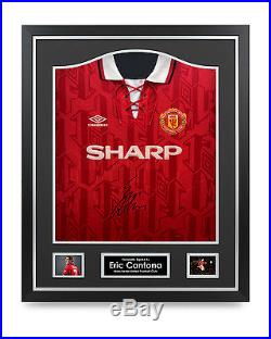 Eric Cantona Signed Shirt Framed Manchester United 92/93 Laces Jersey Autograph