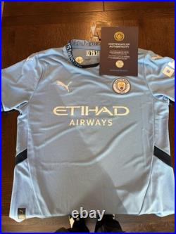 Erling Haaland Hand Signed Manchester City 24/25 Shirt with OFFICIAL CLUB COA