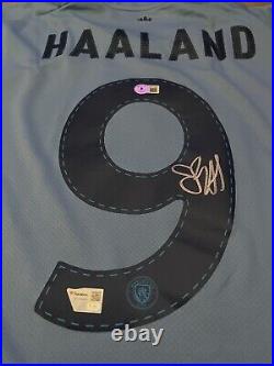 Erling Haaland Signed Manchester City Shirt 2022-23 Home Champions League Patch