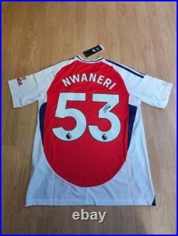 Ethan Nwaneri Signed Arsenal Shirt With Exact Photo Proof (DEBUT SEASON)
