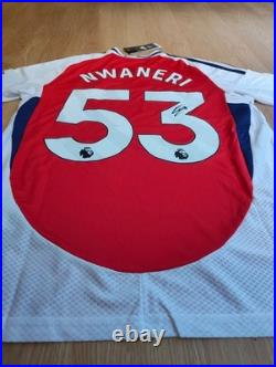 Ethan Nwaneri Signed Arsenal Shirt With Exact Photo Proof (DEBUT SEASON)