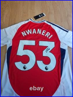 Ethan Nwaneri Signed Arsenal Shirt With Exact Photo Proof (DEBUT SEASON)