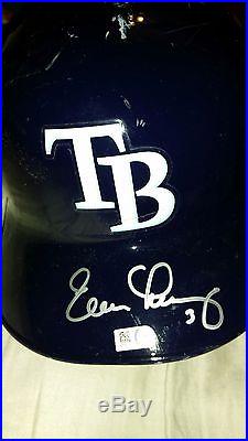 Evan longoria signed game used batting helmet