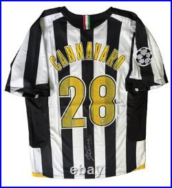 FABIO CANNAVARO Rare Hand Signed Retro Juventus Home Centenary Jersey PROOF/COA