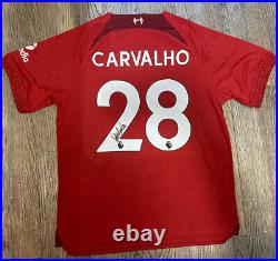 FABIO CARVALHO LIVERPOOL FC Signed Shirt Premier League COA