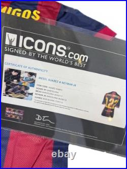 FC Barcelona Tres Amigos Signed Size L Jersey #122 Autographs ICONS COA
