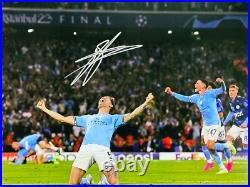 FRAMED JOHN STONES SIGNED MANCHESTER CITY v INTER MILAN CL FINAL PHOTO SEE PROOF