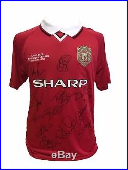 FRAMED MANCHESTER UNITED CHAMPIONS LEAGUE 1999 FOOTBALL SHIRT SIGNED x 12 PROOF