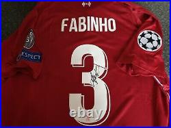 Fabinho Signed Liverpool 2019 European Cup Final Shirt Madrid Spurs