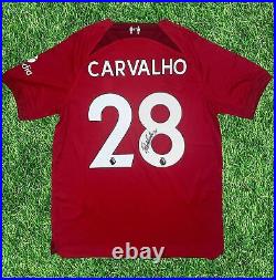 Fabio Carvalho Signed Liverpool Fc 2022/23 Home Shirt