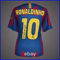 Fantastic Ronaldinho Signed Barcelona Football Shirt £350 With COA