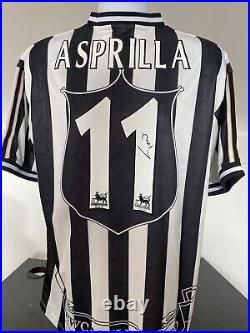 Faustino Asprilla Signed Newcastle United Shirt With COA and Photo Proof