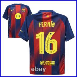 Fermin Lopez Signed FC Barcelona Soccer Jersey #16 with Beckett COA