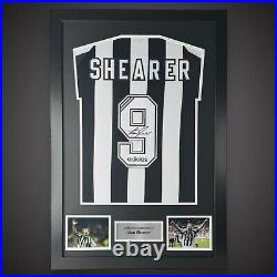 Framed Alan Shearer Hand Signed Newcastle Football Shirt With COA £275