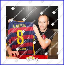 Framed Andres Iniesta Signed Barcelona Shirt Autograph Jersey