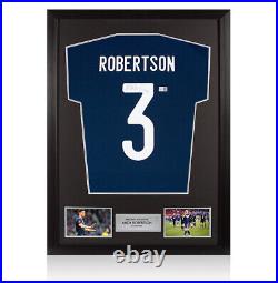 Framed Andy Robertson Signed Scotland Shirt 2020-21, Number 3 Autograph