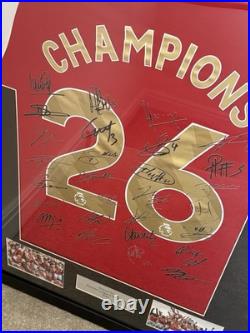 Framed Arsenal Premier 2026 Champions Shirt No COA Team Signature Pls Read Below