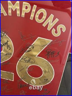 Framed Arsenal Premier 2026 Champions Shirt No COA Team Signature Pls Read Below