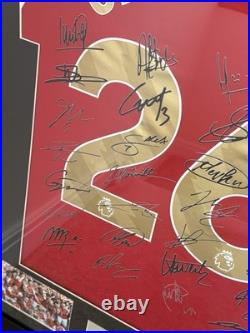 Framed Arsenal Premier 2026 Champions Shirt No COA Team Signature Pls Read Below
