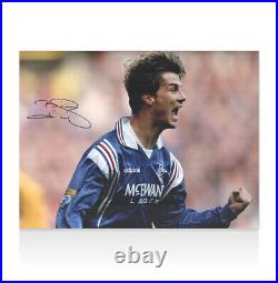 Framed Brian Laudrup Signed Rangers Photo Rangers Legend Autograph