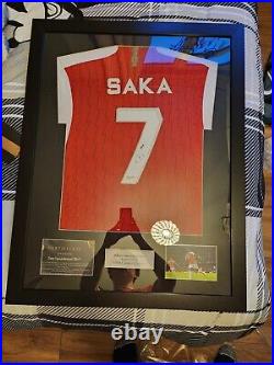Framed Bukayo Saka Signed Champions League Shirt, Adidas 23/24 season