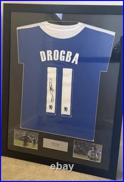Framed Chelsea Didier Drogba Shirt Jersey & Signature No COA Pls Read Below