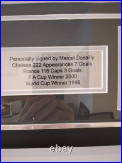 Framed Chelsea Football Ground Street Sign Signed By Marcel Desailly COA