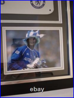 Framed Chelsea Football Ground Street Sign Signed By Marcel Desailly COA