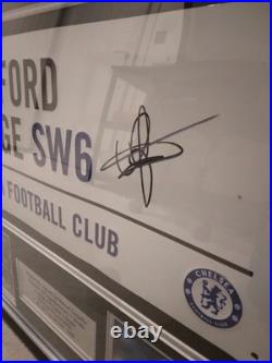 Framed Chelsea Football Ground Street Sign Signed By Marcel Desailly COA