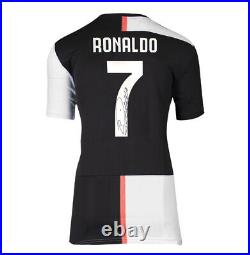 Framed Cristiano Ronaldo Signed Juventus Shirt Home, 2019-2020, Number 7 Pre