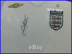 Framed David Beckham Signed England Shirt Rare COA Manchester United Real Madrid