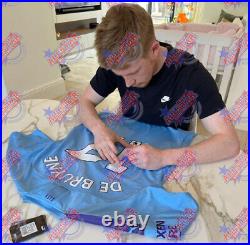 Framed De Bruyne & Foden Signed Manchester City Football Shirts With Proof Coa