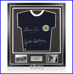Framed Denis Law & Jim McCalliog Signed Scotland Shirt Home, 1967 Premium