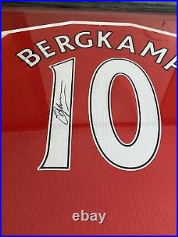 Framed Dennis Bergkamp Arsenal Signed Shirt With COA
