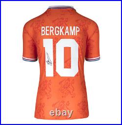 Framed Dennis Bergkamp Signed Netherlands Shirt 1994, Home, Number 10