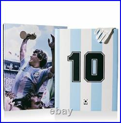 Framed Diego Maradona Signed Shirt Argentina 1986, Number 10 Premium & Limit