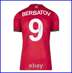 Framed Dimitar Berbatov Signed Bulgaria Shirt Away, 2020-2021, Number 9