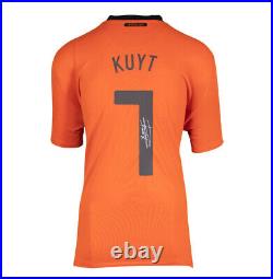 Framed Dirk Kuyt Signed Netherlands Shirt 2010-2011, Home, Number 7 Compact