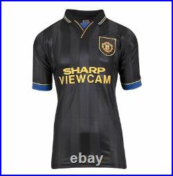 Framed Eric Cantona Signed Manchester United Shirt 1994, Away, Number 7 Prem