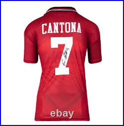 Framed Eric Cantona Signed Manchester United Shirt 1996, Home, Number 7