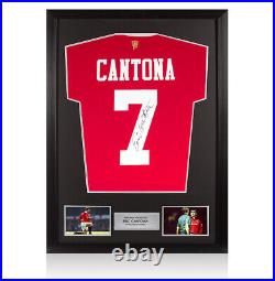 Framed Eric Cantona Signed Manchester United Shirt 2021-2022, Home, Number 7