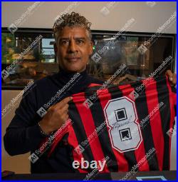 Framed Frank Rijkaard Signed AC Milan Shirt 1988, Number 8 Autograph