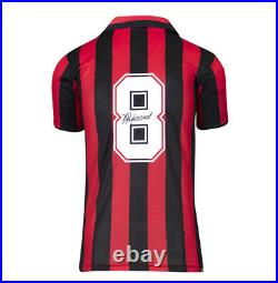 Framed Frank Rijkaard Signed AC Milan Shirt 1988, Number 8 Panoramic