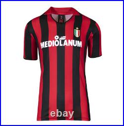 Framed Frank Rijkaard Signed AC Milan Shirt 1988, Number 8 Panoramic