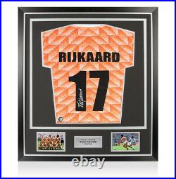 Framed Frank Rijkaard Signed Netherlands Shirt 1988, Number 17 Premium