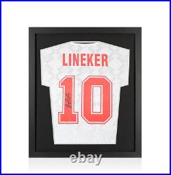 Framed Gary Lineker Signed England Shirt Home, 1990, Number 10 Compact