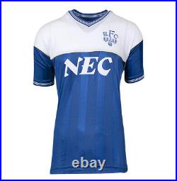 Framed Gary Lineker Signed Everton Shirt Home, 1986, Number 8 Compact